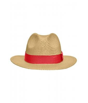Unisex Traveller Hat Straw/red 8296