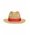 Unisex Traveller Hat Straw/red 8296