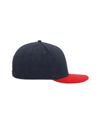Unisexe Casquette Pro street style 6 panneaux Marine/rouge 8359