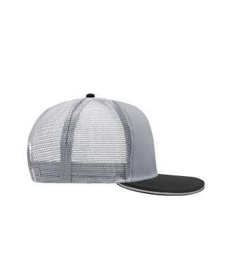 Unisexe Casquette filet Pro, 6 panneaux Gris-clair/noir 8360
