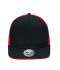 Unisexe Casquette filet Pro, 6 panneaux Noir/rouge 8360