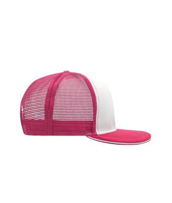 Unisex Pro Cap Mesh 6 Panel White/magenta 8360