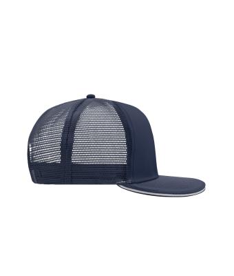 Unisex Pro Cap Mesh 6 Panel Navy/white 8360