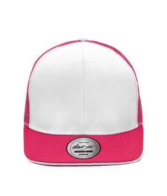 Unisex Pro Cap Mesh 6 Panel Wit/magenta 8360