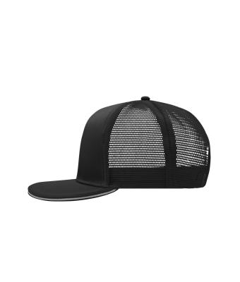 Unisex Pro Cap Mesh 6 Panel Zwart/lichtgrijs 8360