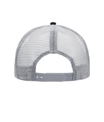 Unisex Pro Cap Mesh 6 Panel Lichtgrijs/zwart 8360