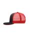 Unisex Pro Cap Mesh 6 Panel Zwart/rood 8360