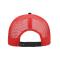 Unisex Pro Cap Mesh 6 Panel Zwart/rood 8360