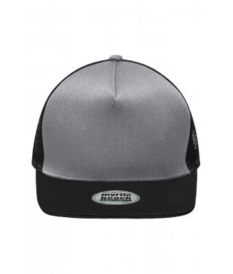 Unisex Pro Cap Mesh 5 Panel Grey/black 8361