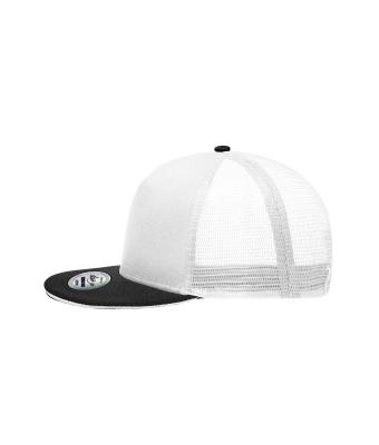 Unisex Pro Cap Mesh 5 Panel Wit/zwart 8361