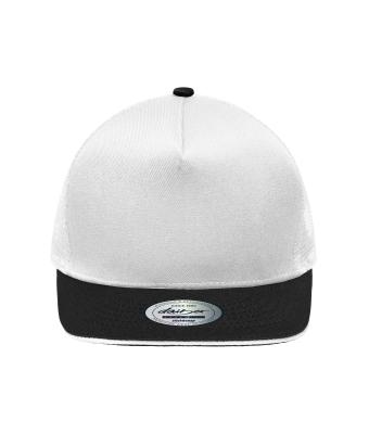 Unisex Pro Cap Mesh 5 Panel Wit/zwart 8361
