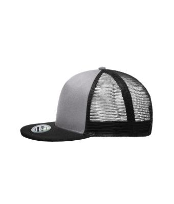 Unisex Pro Cap Mesh 5 Panel Grijs/zwart 8361