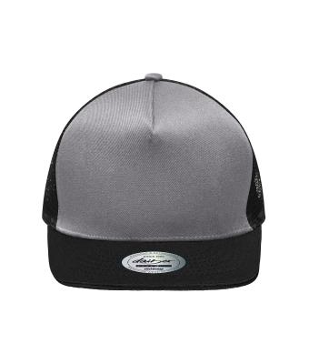 Unisex Pro Cap Mesh 5 Panel Grijs/zwart 8361