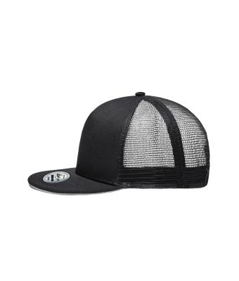 Unisex Pro Cap Mesh 5 Panel Zwart/lichtgrijs 8361