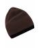 Unisexe Bonnet tricoté Café/noir 8432