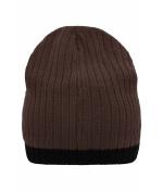 Unisexe Bonnet tricoté Café/noir 8432