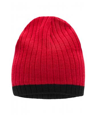 Unisexe Bonnet tricoté Rouge/noir 8432