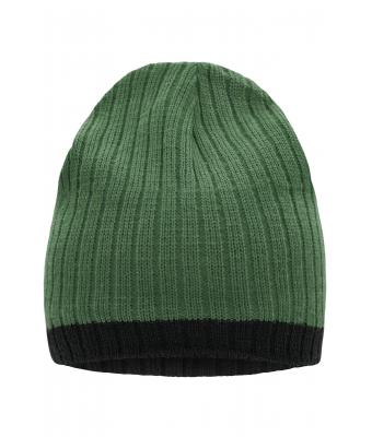 Unisexe Bonnet tricoté Vert-jungle/noir 8432