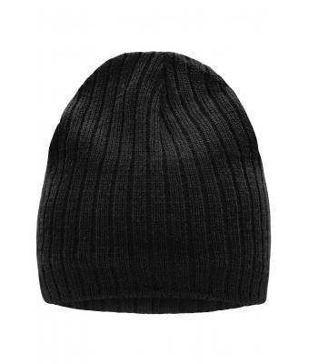 Unisex Knitted Hat Zwart/zwart 8432