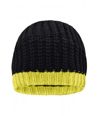 Unisexe Bonnet Sport d'Hiver Noir/jaune-acide 8433