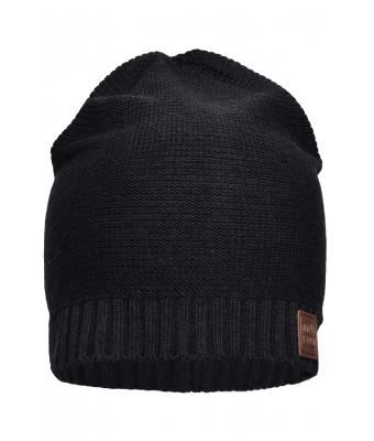 Unisexe Bonnet en coton Noir 8439