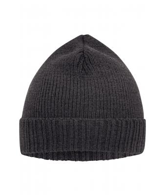 Unisex Basic Knitted Beanie Grey-melange 8447