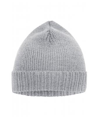 Unisex Basic Knitted Beanie Light-grey-melange 8447