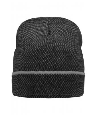 Unisexe Bonnet tricot Noir/argent 8513