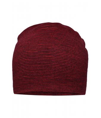 Unisexe Bonnet long casual Rouge-indien/noir 8514