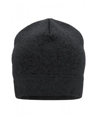 Unisex Knitted Fleece Workwear Beanie - STRONG - Carbon-melange/zwart 8519