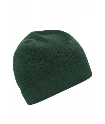 Unisex Knitted Fleece Workwear Beanie - STRONG - Donkergroen-melange/zwart 8519