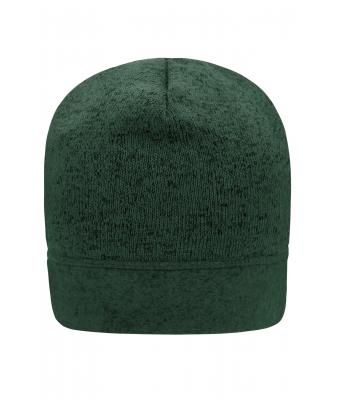 Unisex Knitted Fleece Workwear Beanie - STRONG - Donkergroen-melange/zwart 8519