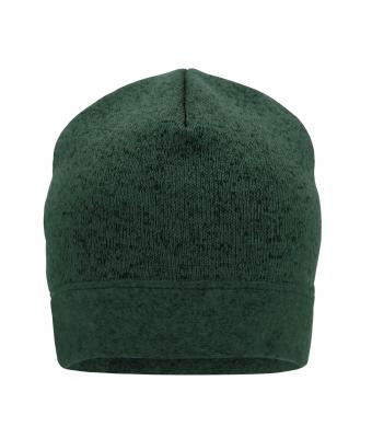 Unisex Knitted Fleece Workwear Beanie - STRONG - Donkergroen-melange/zwart 8519