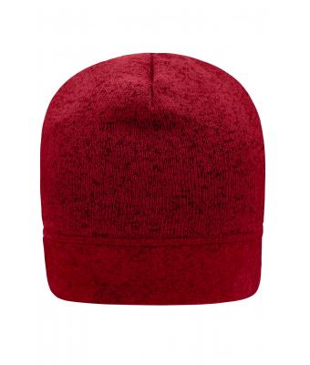Unisex Knitted Fleece Workwear Beanie - STRONG - Rood-melange/zwart 8519