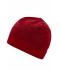 Unisex Knitted Fleece Workwear Beanie - STRONG - Red-melange/black 8519