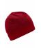 Unisex Knitted Fleece Workwear Beanie - STRONG - Red-melange/black 8519