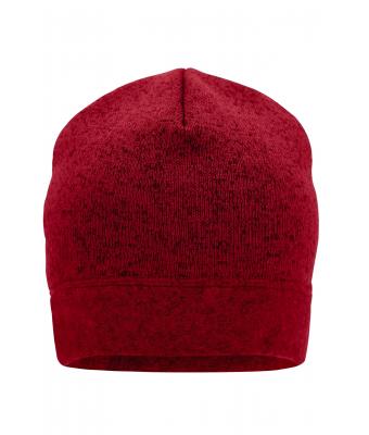 Unisex Knitted Fleece Workwear Beanie - STRONG - Red-melange/black 8519