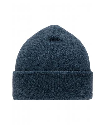 Unisex Melange Beanie Blauw-melange 8520