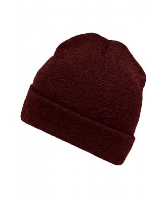 Unisex Melange Beanie Donkerrood-melange 8520