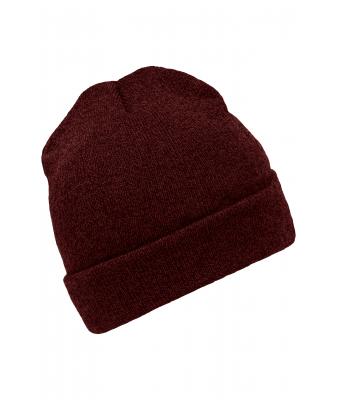 Unisex Melange Beanie Donkerrood-melange 8520