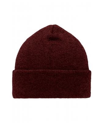 Unisex Melange Beanie Donkerrood-melange 8520