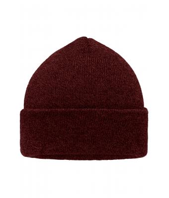 Unisex Melange Beanie Donkerrood-melange 8520