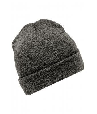Unisex Melange Beanie Zwart-melange 8520