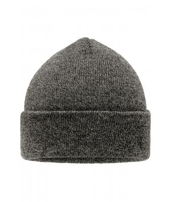 Unisex Melange Beanie Zwart-melange 8520