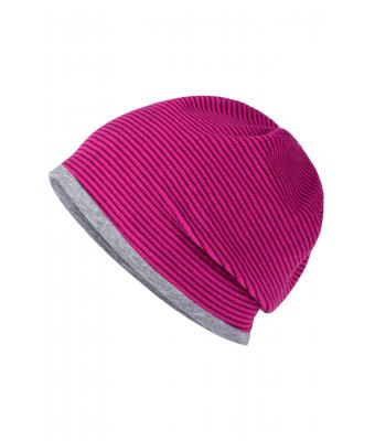 Unisex Structured Beanie Pink/grey-heather 8624
