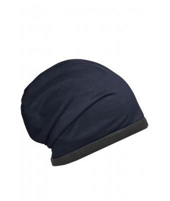 Unisexe Polaire Bonnet Marine/carbone 8635