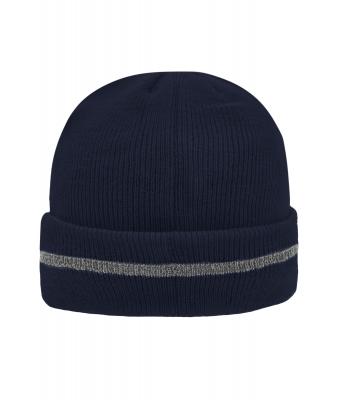 Unisex Reflective Beanie Navy/zilver 8702