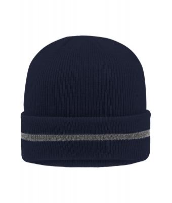 Unisex Reflective Beanie Navy/zilver 8702
