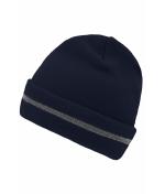 Unisex Reflective Beanie Navy/silver 8702