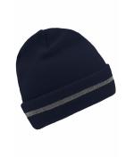 Unisex Reflective Beanie Navy/silver 8702